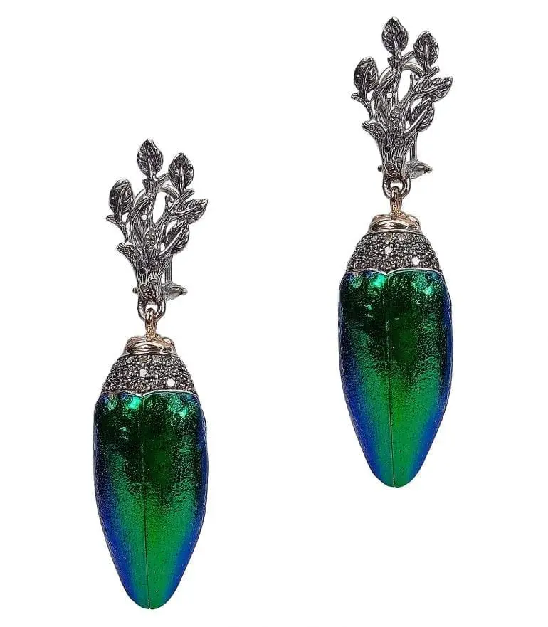 scarab-collection-scarab-earrings-925-silver-18ct-yellow-gold-brown-diamonds-scarab-wing-front-view