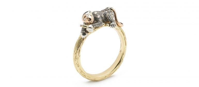 monkey-collection-stackable-monkey-ring-18ct-yellow-gold-sterling-silver-brown-diamonds