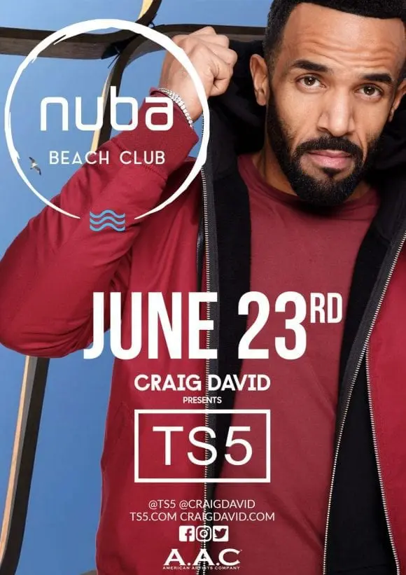 Craig David la NUBA Beach Club, pe 23 Iunie 2018!
