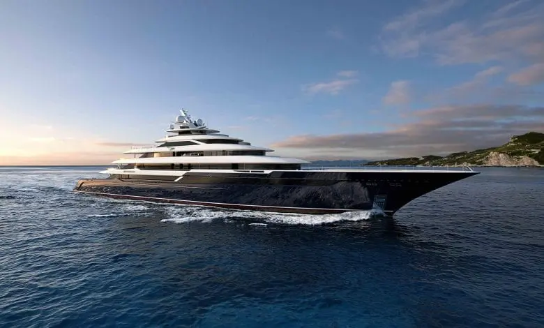 Giga-iahtul Columbus Classic, de 120 de metri, cu două piscine și o cascadă spectaculoasă la bord