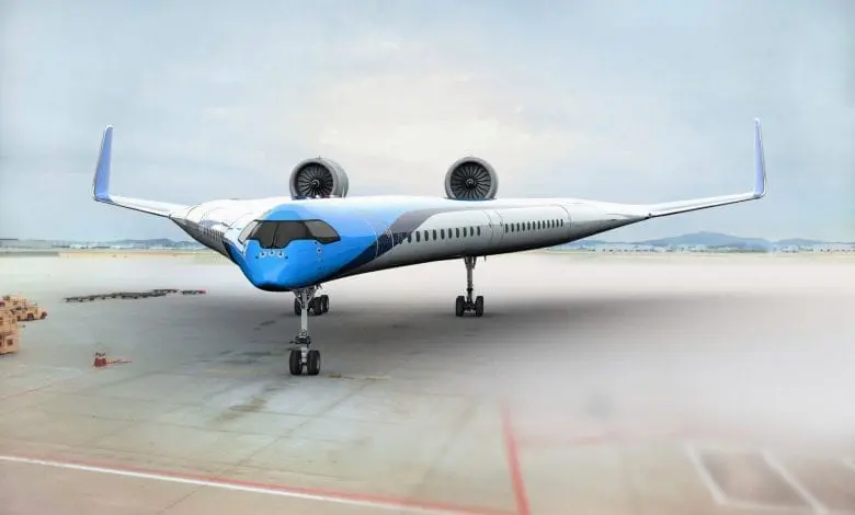 Concept futurist al KLM: Avion de pasageri cu design în formă de V
