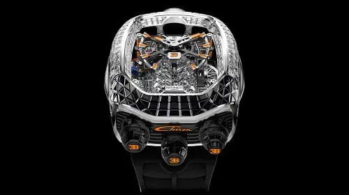 Noul ceas Bugatti Chiron de 560.000 de dolari al lui Jacob & Co. pare că are în interior un motor Supercar