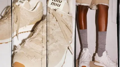 Colecția Miu Miu și New Balance 574 este disponibilă pentru comenzi