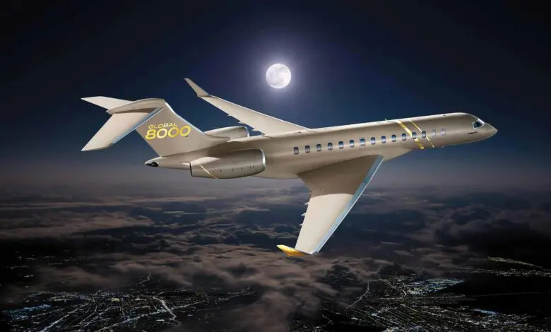 Bombardier Global 8000 cu viteza de Mach 0,94 este cel mai rapid business jet din lume