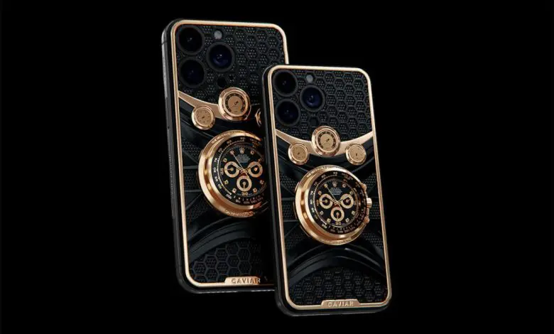 Caviar dezvăluie un iPhone 16 cu un ceas Rolex Cosmograph Daytona atașat