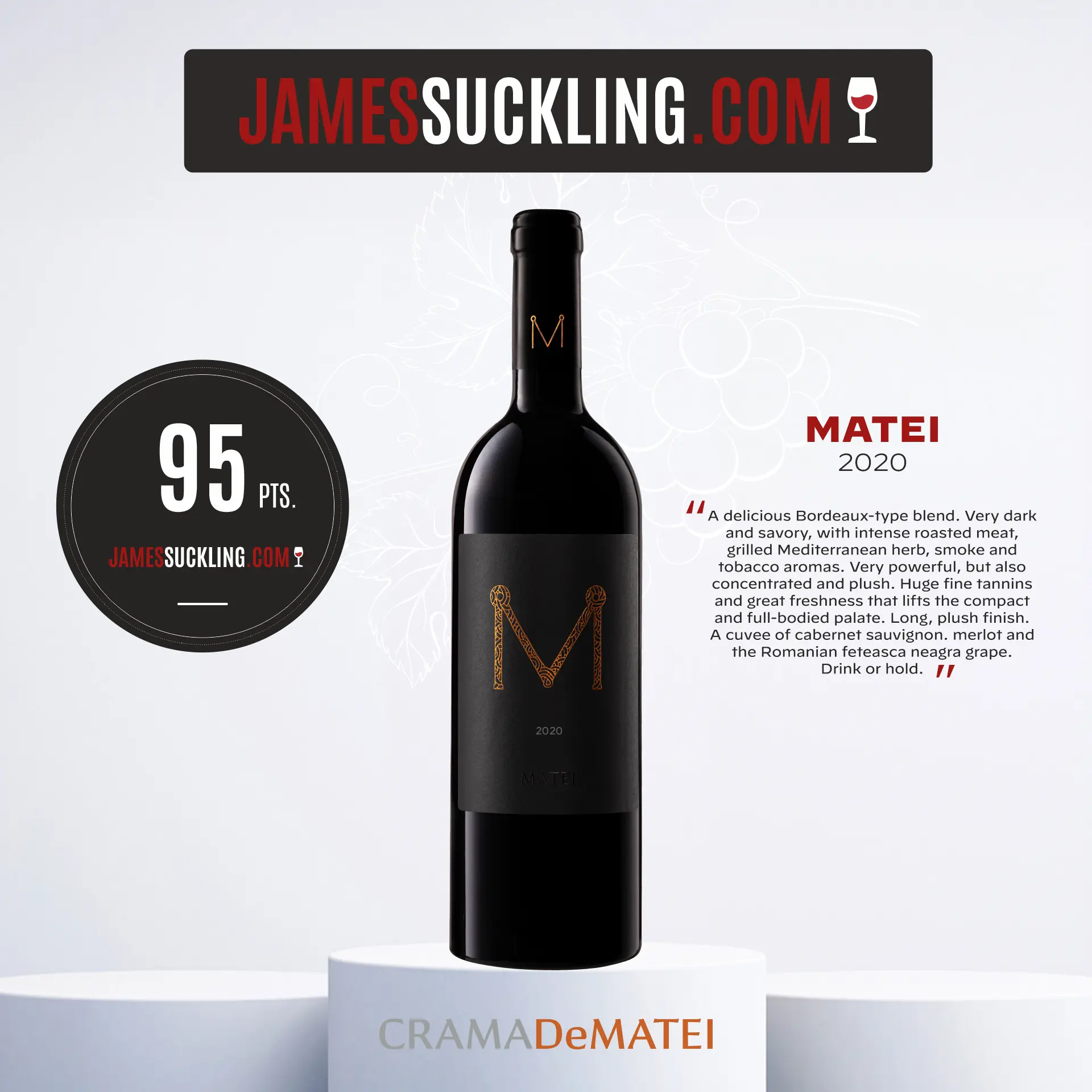 Crama DeMatei – Scor Istoric de 95 Puncte la James Suckling