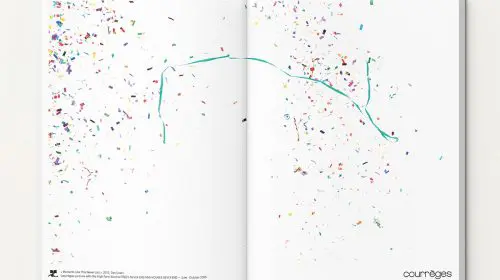Cea mai nouă campanie a brandului Courrèges are un star neașteptat: confetti-ul