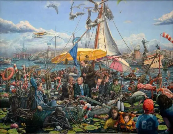 Bookfest găzduiește în premieră o expoziție de tablouri ale pictorului Pompiliu Buleu