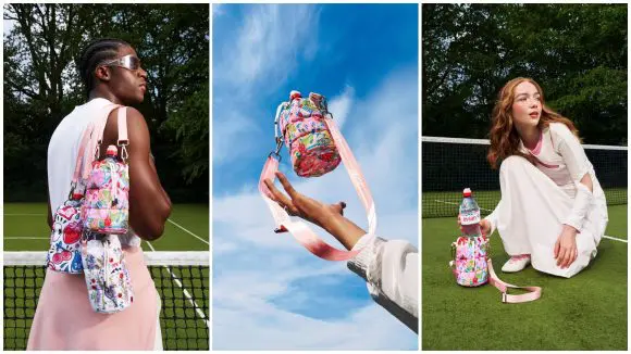 Evian aniversează 200 de ani și un parteneriat de durată cu Wimbledon, lansând o colecție de genți pentru sticlele de apă