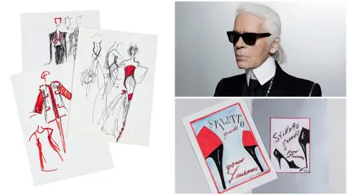 Sotheby’s Paris va scoate la licitație o serie de schițe și obiecte personale din arhiva lui Karl Lagerfeld