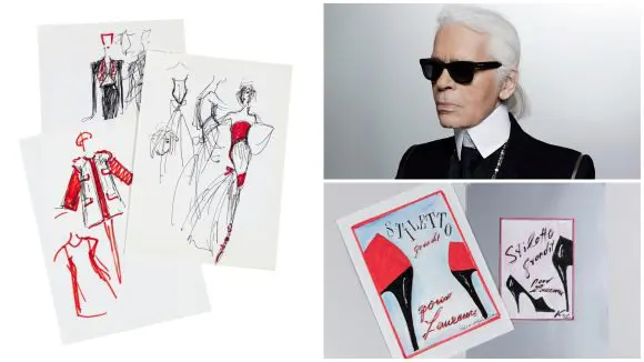 Sotheby’s Paris va scoate la licitație o serie de schițe și obiecte personale din arhiva lui Karl Lagerfeld