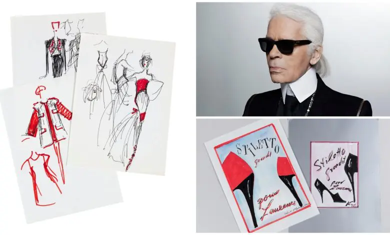 Sotheby’s Paris va scoate la licitație o serie de schițe și obiecte personale din arhiva lui Karl Lagerfeld