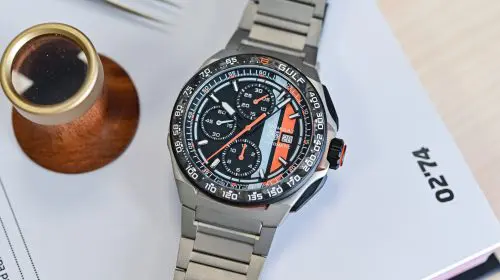 TAG Heuer Formula 1 Automatic Chronograph x Gulf – Curse în albastru și portocaliu