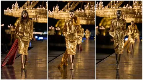 Show-ul Saint Laurent primăvară/vară 2027 îmbracă Parisul în aur