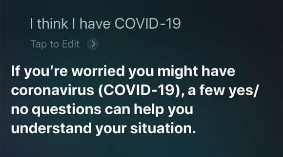 Cu Siri by Apple poți afla simptomele Covid-19