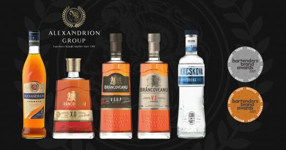 Brâncoveanu Vinars, Alexandrion şi Kreskova Vodka au cucerit medalii pentru calitatea gustului la Bartenders’ Brand Awards 2021