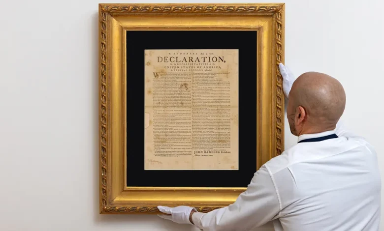 Un exemplar rar din 1776 al Declarației de Independență va fi scos la licitație