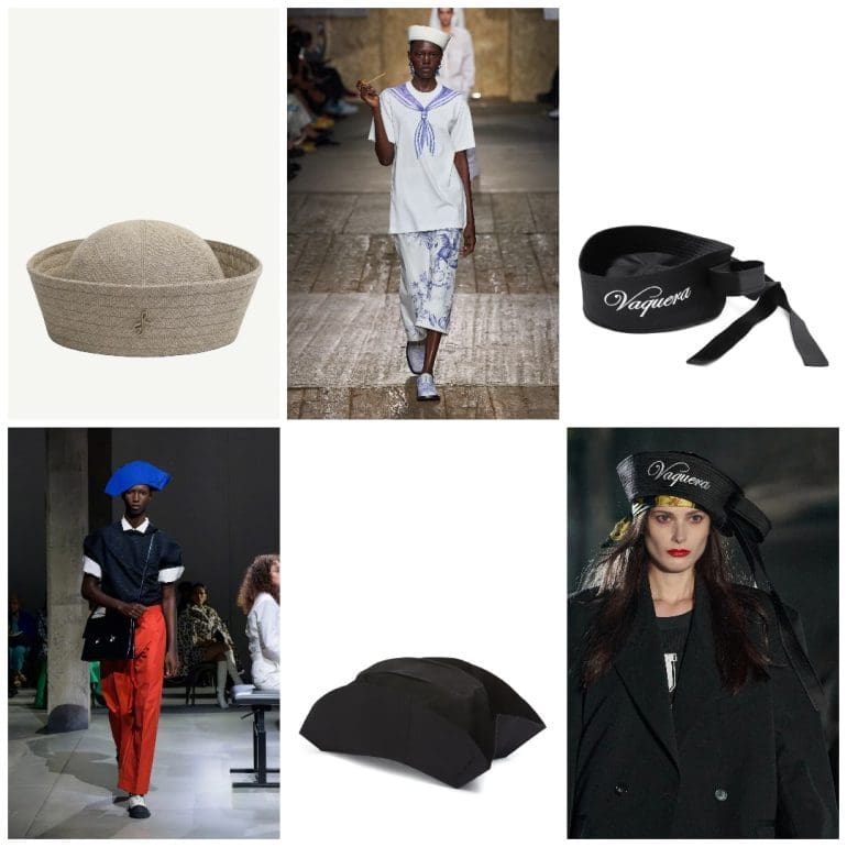 Pălărie, Ruslan Baginskiy, 246 euro, runway Moschino, Pălărie, Vaquera, 522 euro, runway Marni, Pălărie, Marni, 611 euro, runway Vaquera